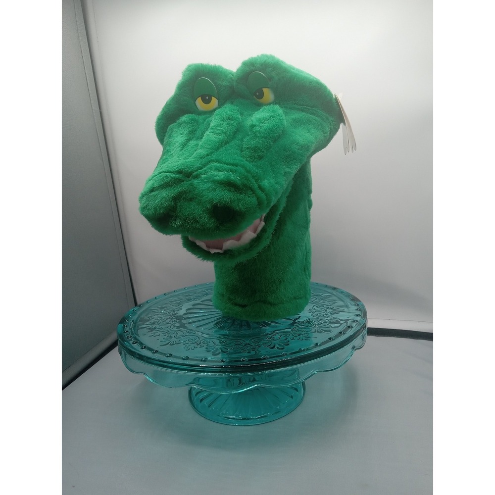 Aurora Plush Alligator Crocodile Hand Puppet Stuffed Animal Toy 11" Green VTG